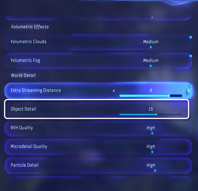 Настройка детализации объектов в Avatar Frontiers of Pandora