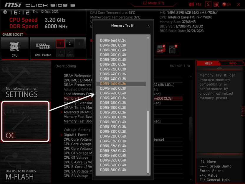 Настройка XMP-профиля на материнских платах MSI