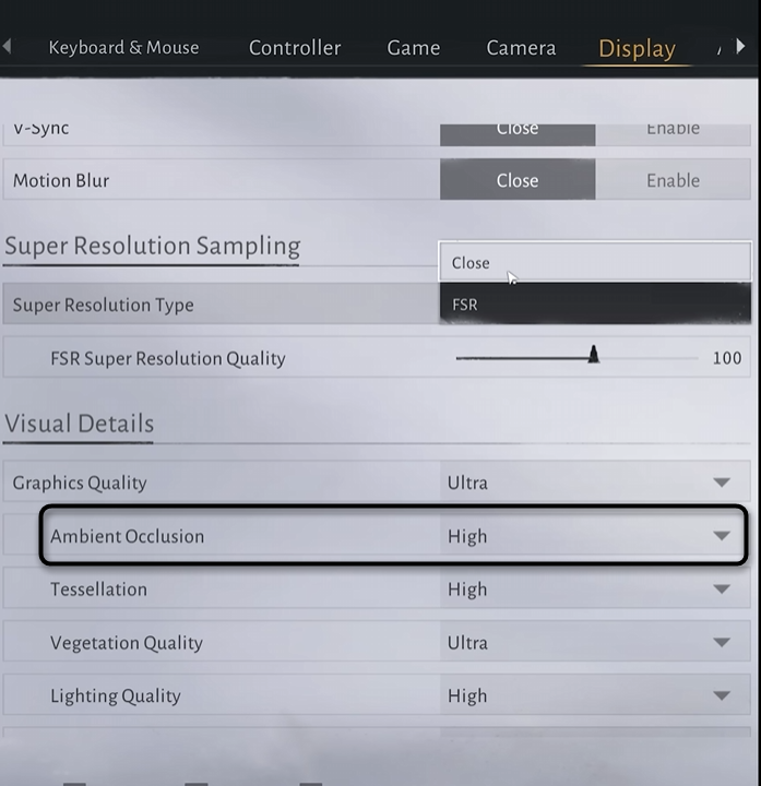 Параметры объемного окружения в настройках Where Winds Meet