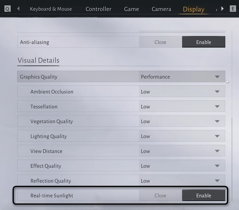 Включение реалистичного солнечного света в игре Where Winds Meet