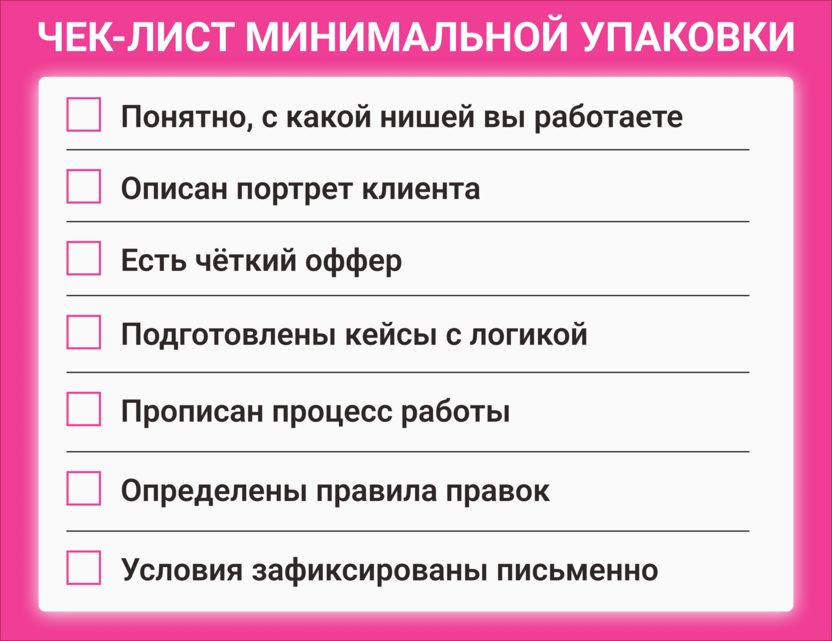 Чек-лист минимальной упаковки для продвижения дизайнера интерьера: проверьте на старте
