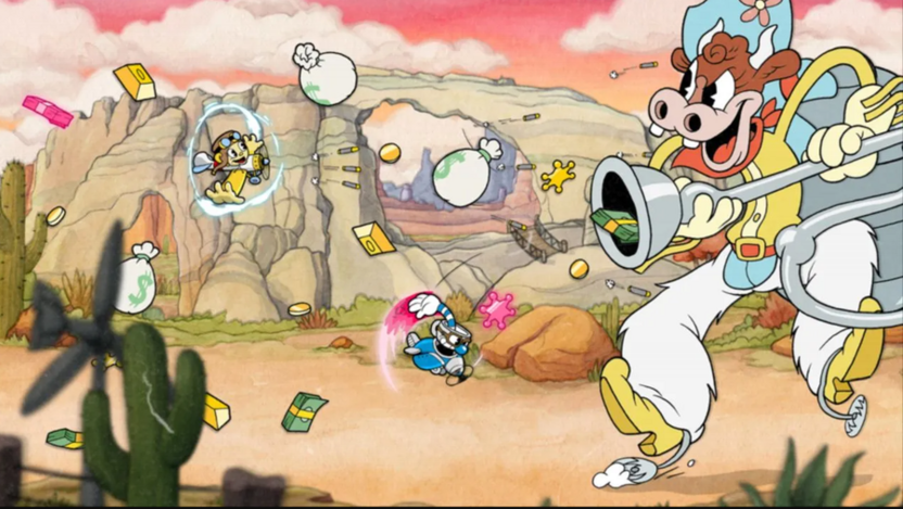 Прохождение Cuphead вместе на одном экране