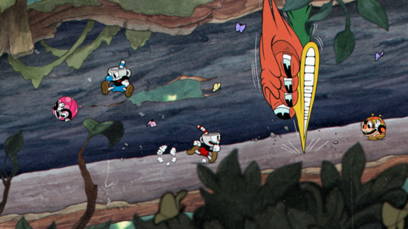 Одновременная битва с боссом в Cuphead на одном экране