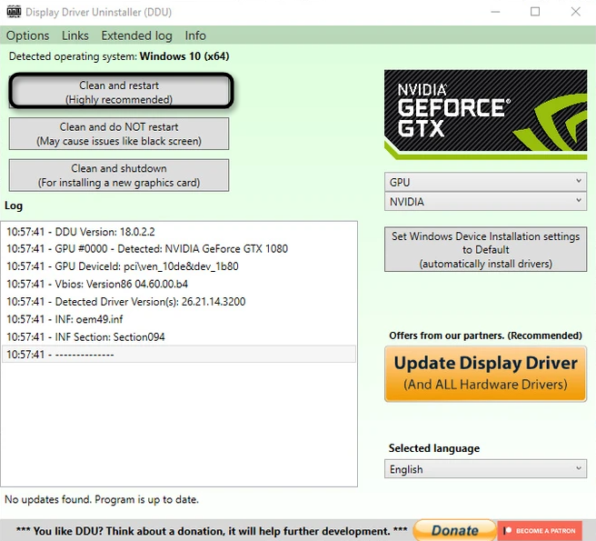 Полное удаление драйвера для исправления артефактов на видеокартах NVIDIA