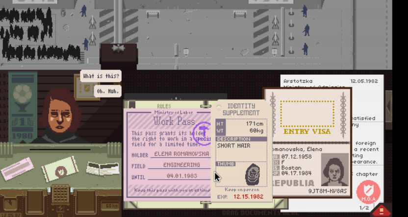 Выбор Papers, Please как одной из лучших для слабого ПК