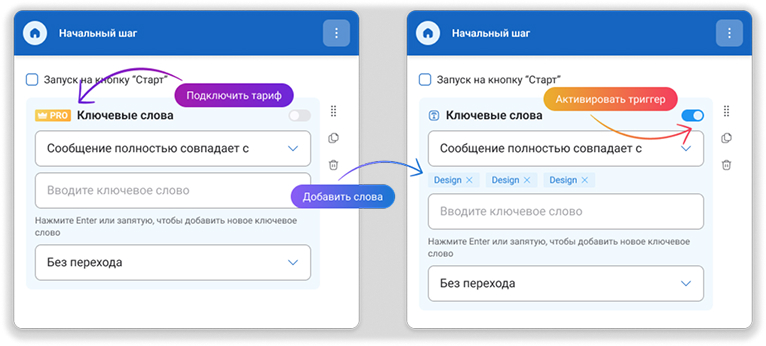 Задайте логику ответов в MAX