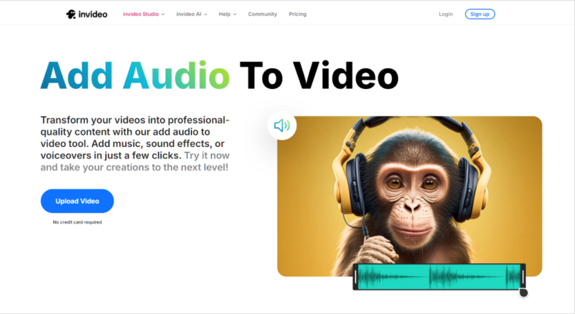 Invideo. Audio to Video