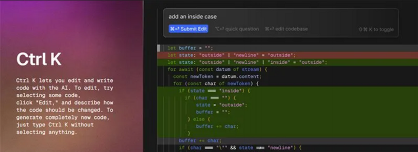 Использование режима выделения и замены Cursor AI