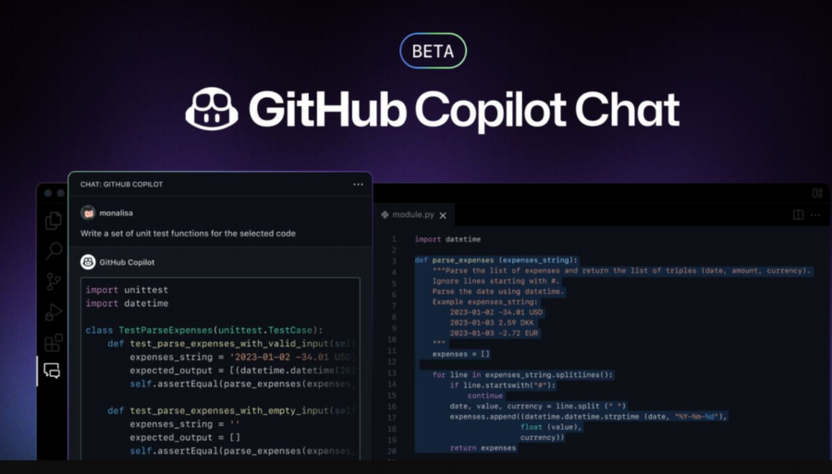 Использование функции чата в GitHub Copilot