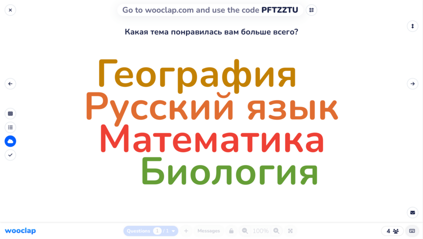 Облако слов Wooclap