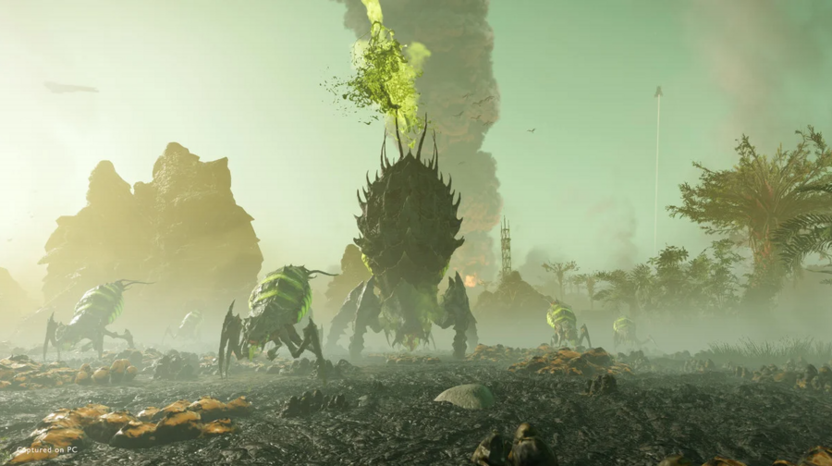 Разные типы врагов в кооперативной онлайн-игре Helldivers 2
