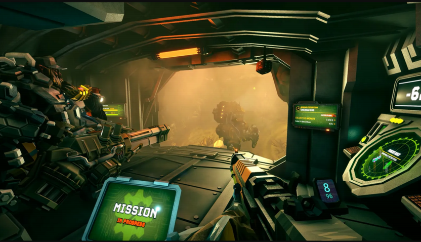 Высадка на миссию в кооперативной онлайн-игре Deep Rock Galactic