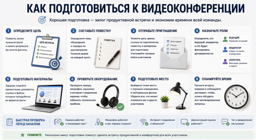 Как подготовиться к видеоконференции схема