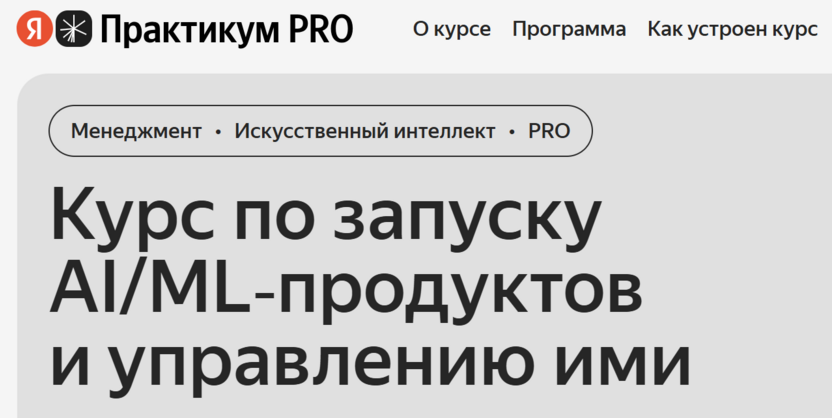 Менеджмент Искусственный интеллект PRO – Яндекс Практикум