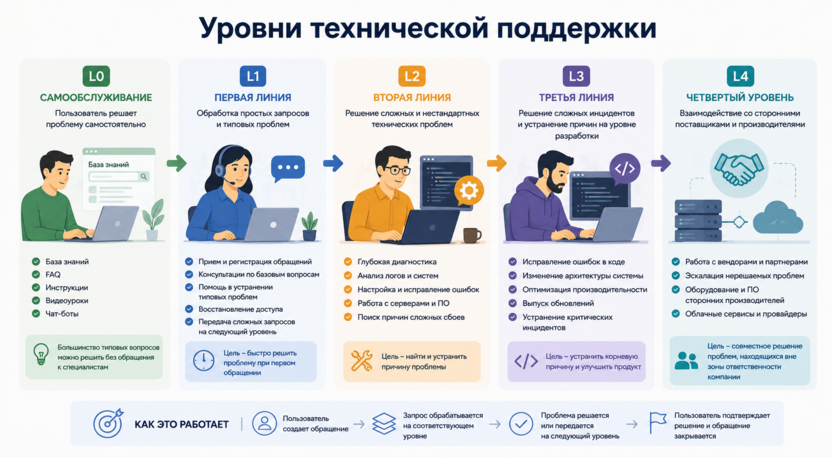 Уровни техподдержки схема
