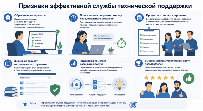 Признаки эффективной службы технической поддержки