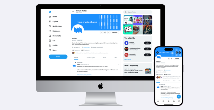 Адаптация фирменного оформления Notum для экранов компьютера и смартфона