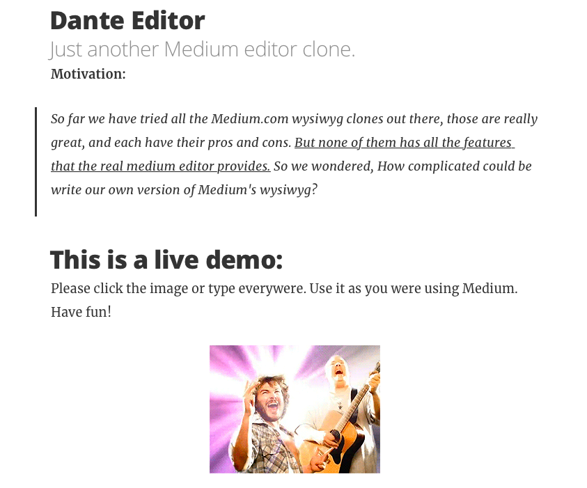 Лучший WYSIWYG-редактор Dante