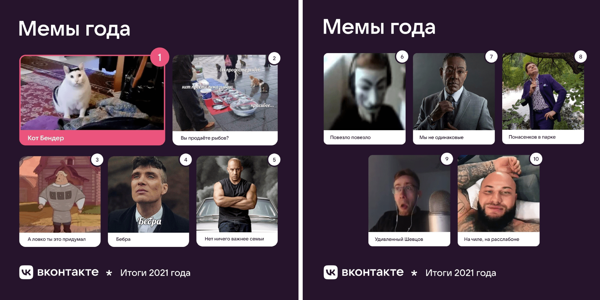 Мемы 2021 года по версии ВКонтакте и Memepedia 