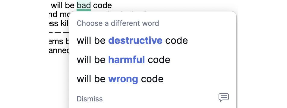 What could be a bad code