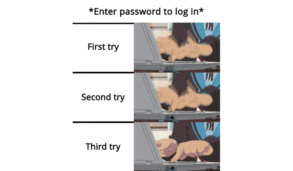 Попытки ввести пароль