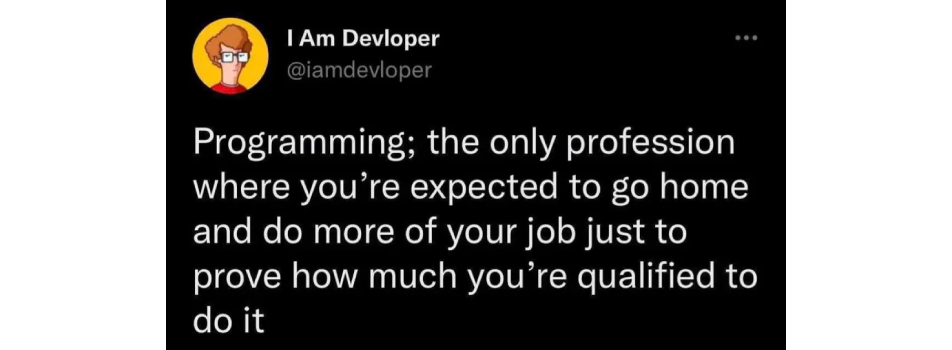 Programming is such a profession