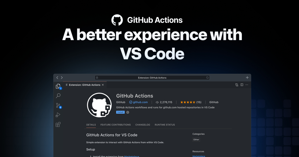 Плагин GitHub Actions для Visual Studio Code