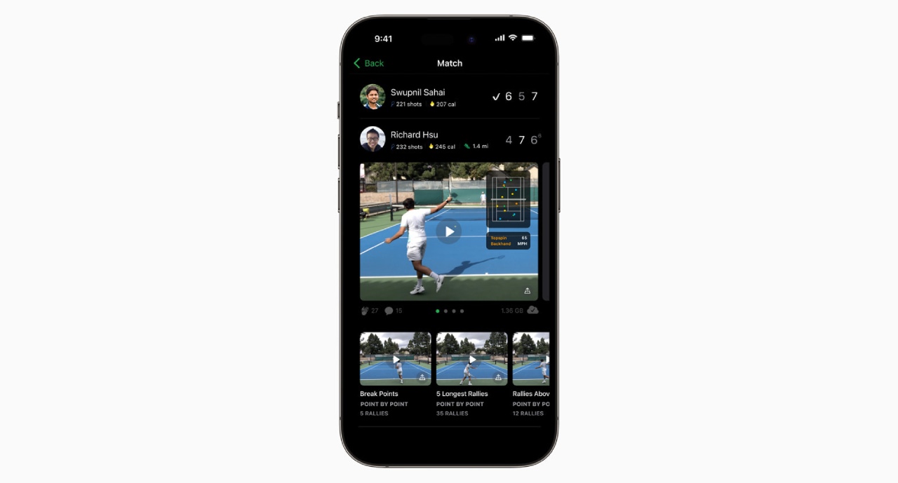 Приложение SwingVision: A.I. Tennis App