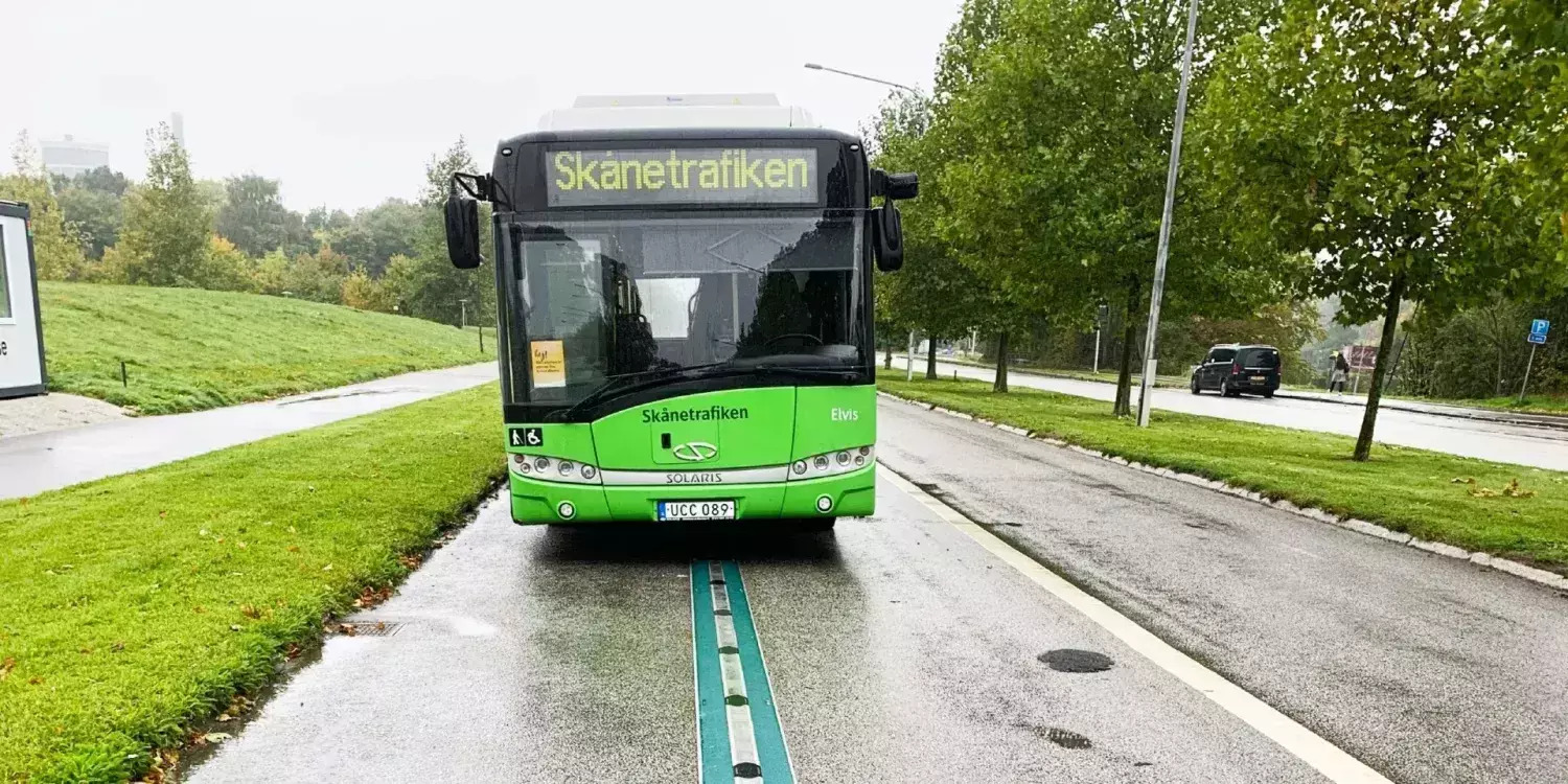 Тестовый участок электрифицированной дороги в Швеции.