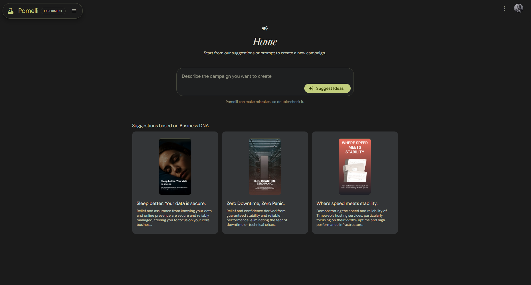 Пример работы Pomelli