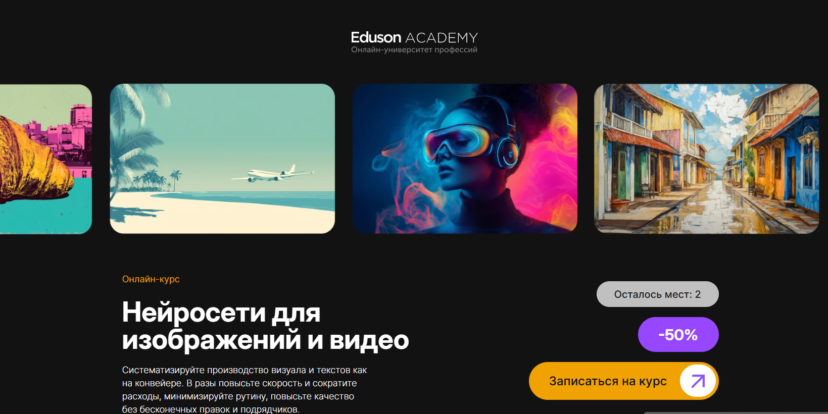 Нейросети для изображений и видео Онлайн-курс – Академия Eduson