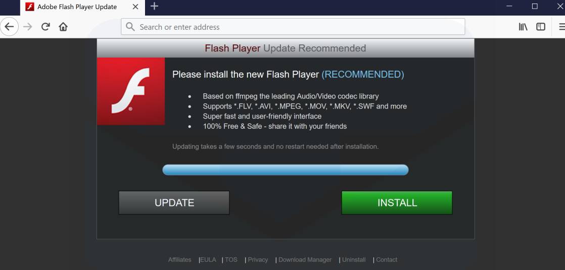 Фальшивое требование установить Flash Player
