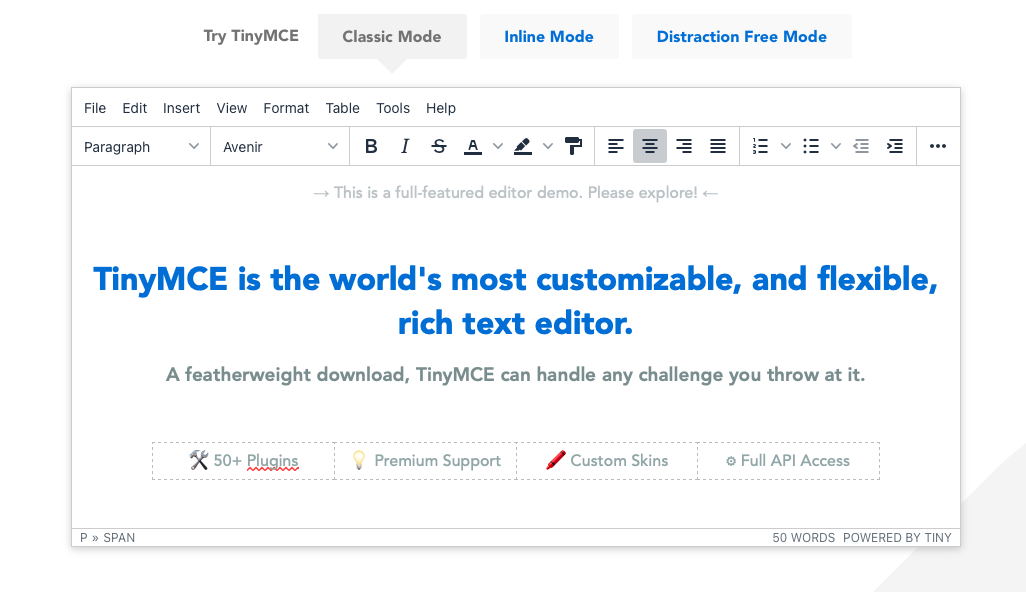 Лучший WYSIWYG-редактор TiinyMCE