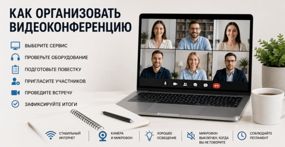 Как организовать видеоконференцию: пошаговое руководство для бизнеса и команд