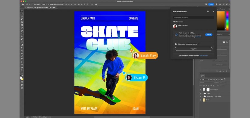 Adobe добавила в Photoshop функцию коворкинга для совместного редактирования изображений