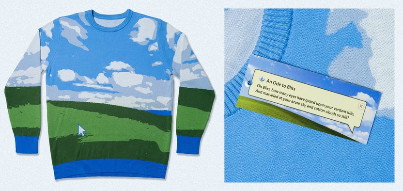 Очередной «уродливый» свитер Microsoft посвящен Windows XP и «Безмятежности»