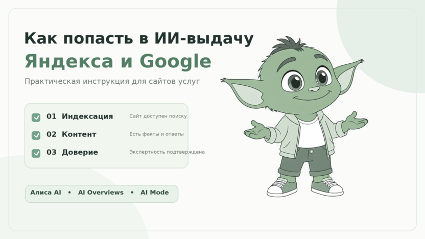Как попасть в ИИ-выдачу Яндекса и Google