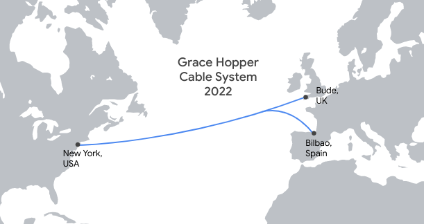 Grace Hopper - кабель Google под Атлантикой
