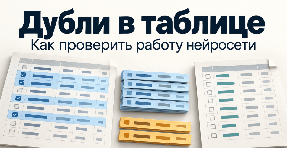 Как удалить дубли из таблицы с помощью нейросети и сохранить нужные записи